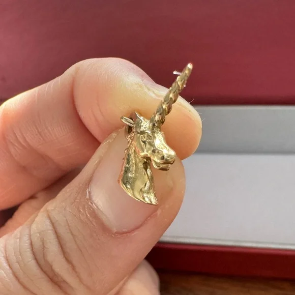 10K Gold Unicorn Head Charm - Picture 4 of 5